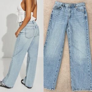 Slouchy Wide Leg Mid Rise Vintage Wash Garage Clothing Jeans- Baggy Loose Denim